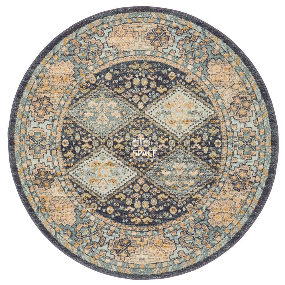 Legacy 857 Navy Round Rug - Indoor Round Rug - Rug Culture