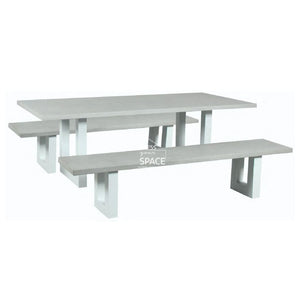 Leon 2.0 - 3 Piece Concrete Bench Set - In Stock & Ready To Ship - Outdoor Dining Set - DYS Outdoor