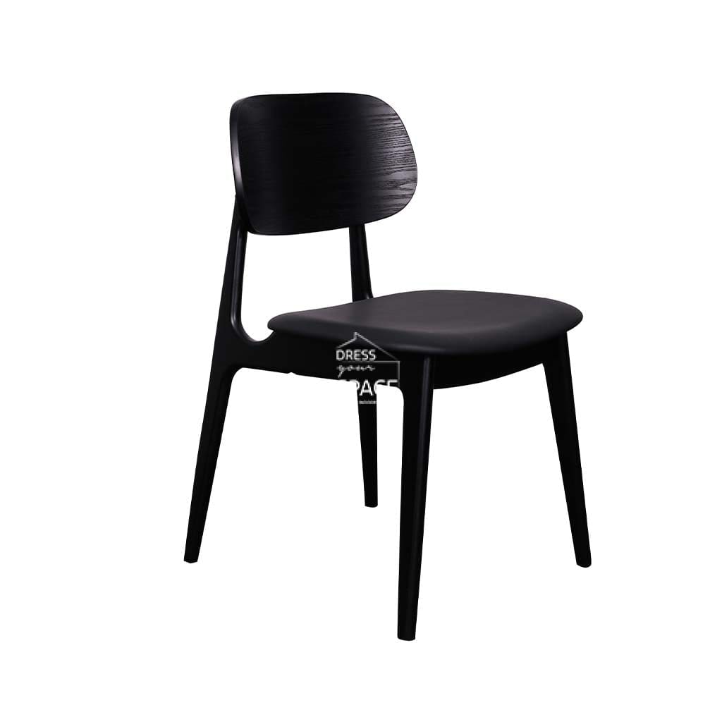 Luanne Dining Chair - Black Frame / Black PU Seat - Indoor Dining Chair - DYS Indoor
