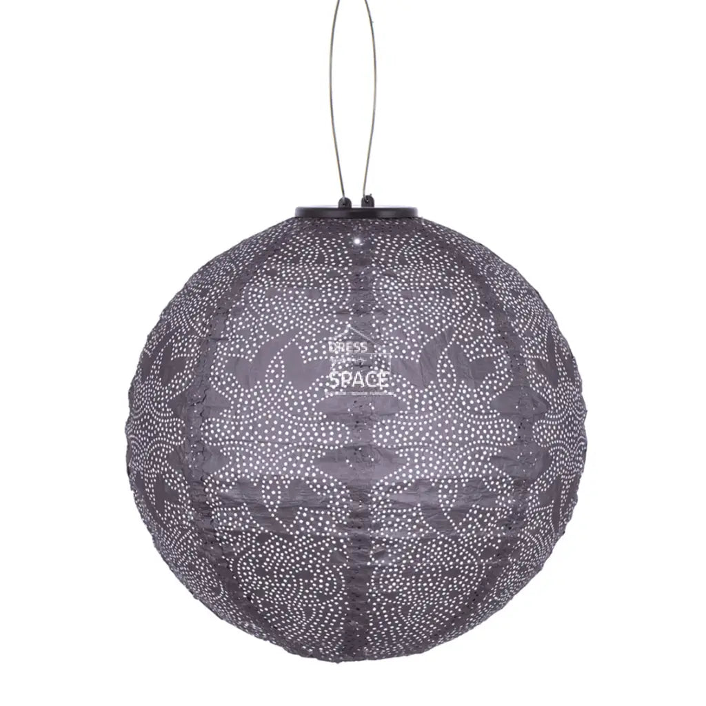 Marrakesh Round 30 - Mauve Purple - Solar Lantern - Outdoor Lighting - Lumiz