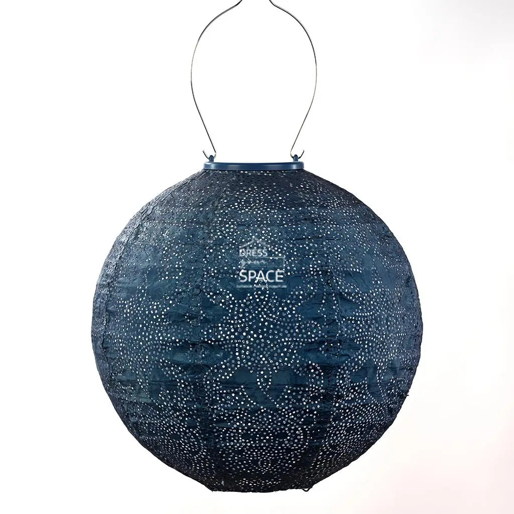 Marrakesh Round 30 - Petrol Solar Lantern Outdoor Lighting Lumiz