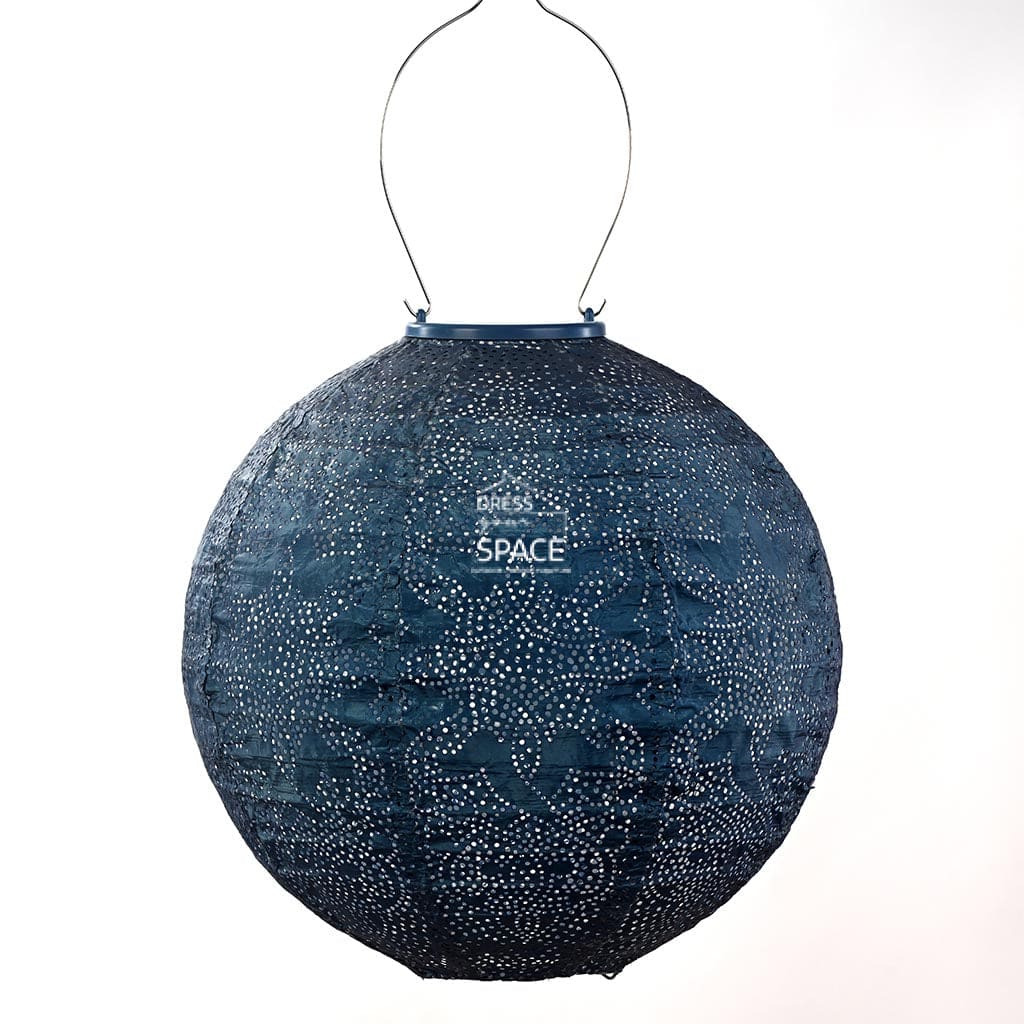 Marrakesh Round 30 - Petrol Solar Lantern Outdoor Lighting Lumiz