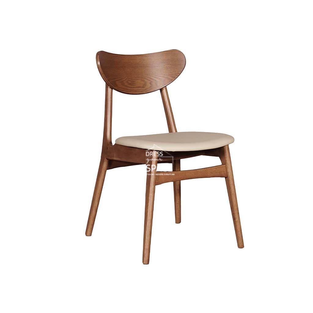 Martina Chair - Light Walnut Frame / Clay PU Seat - Indoor Dining Chair - DYS Indoor