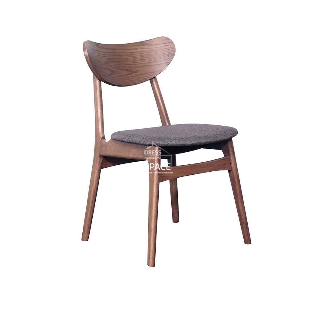 Martina Chair - Light Walnut Frame / Espresso Fabric Seat - Indoor Dining Chair - DYS Indoor