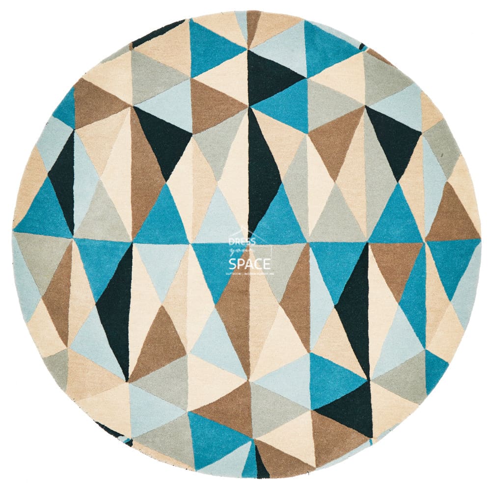 Matrix Pure Wool 901 Turquoise Round Rug - Indoor Round Rug - Rug Culture