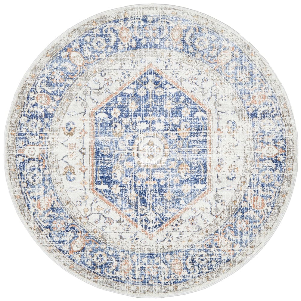 Mayfair Lorissa Blue Round Rug - Indoor Round Rug - Rug Culture