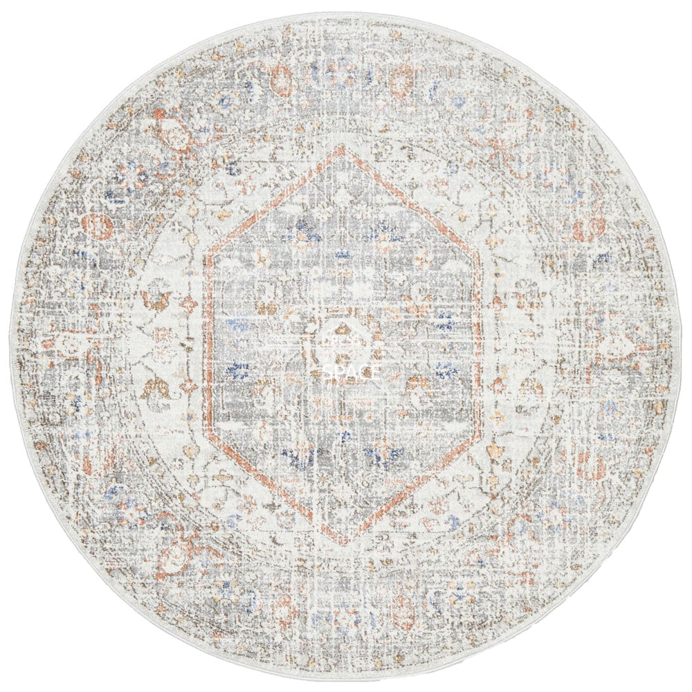 Mayfair Lorissa Silver Round Rug - Indoor Round Rug - Rug Culture