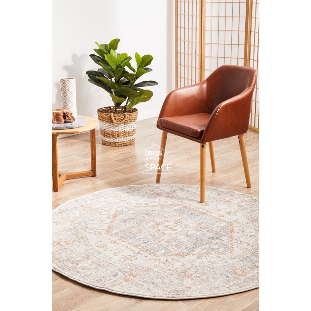 Mayfair Lorissa Silver Round Rug - Indoor Round Rug - Rug Culture