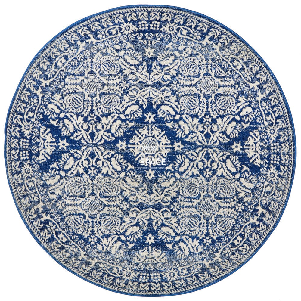 Mirage 358 Navy Round Rug - Indoor Round Rug - Rug Culture