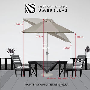 Monterey Tilt Standard Umbrella | Natural - Outdoor Instant Shade