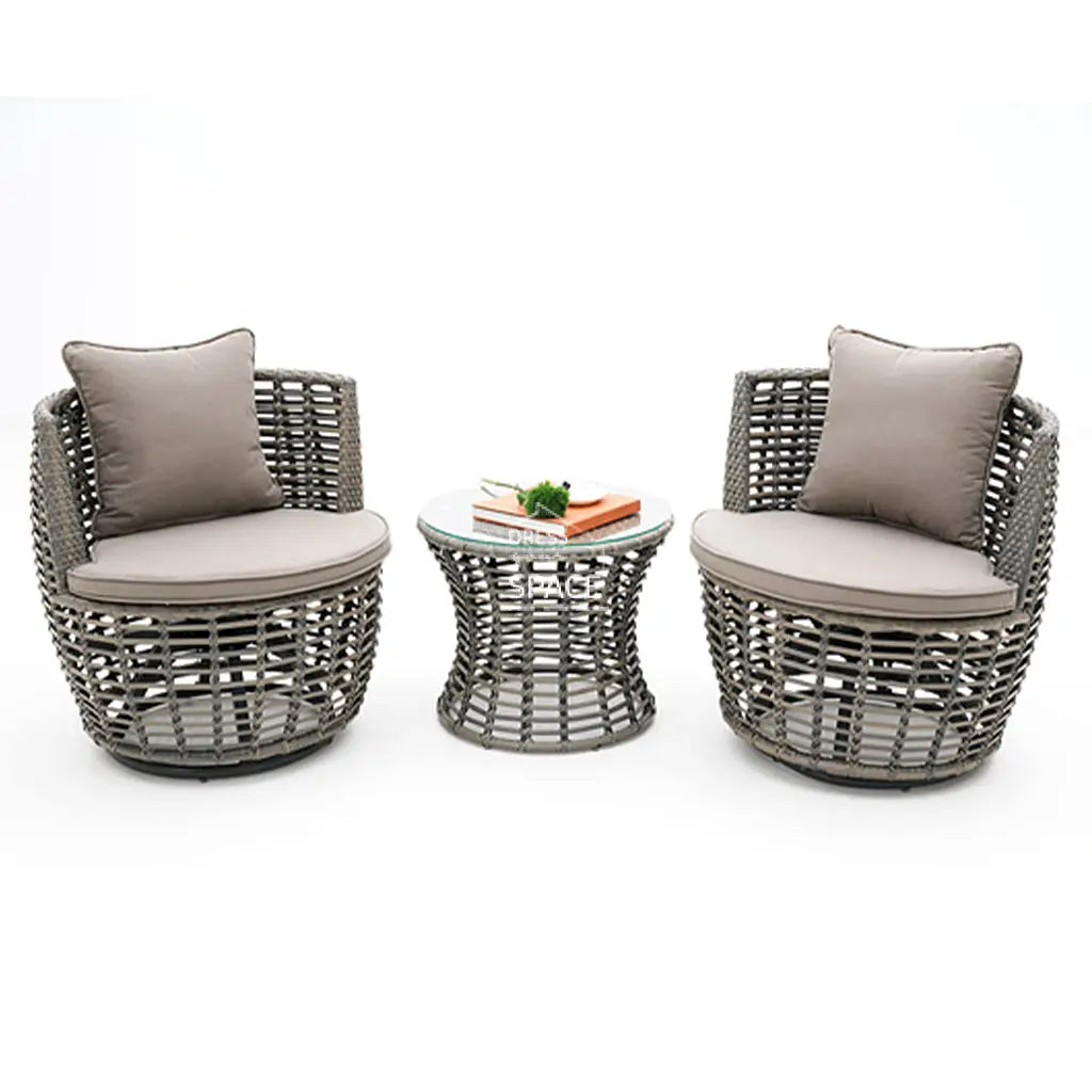 Monza 3 Piece Swivel - Texture Grey - Outdoor Lounge Chair - DYS Outdoor
