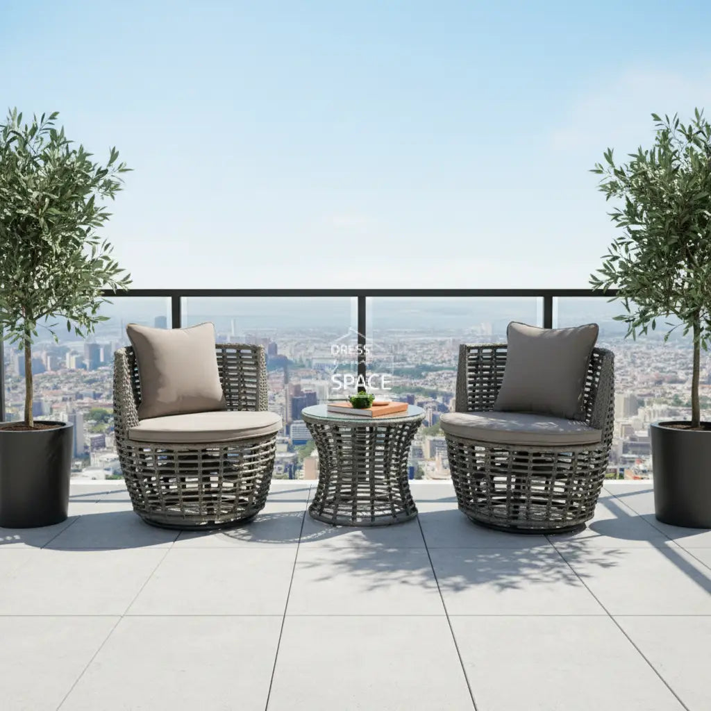 Monza 3 Piece Swivel - Texture Grey - Outdoor Lounge Chair - DYS Outdoor