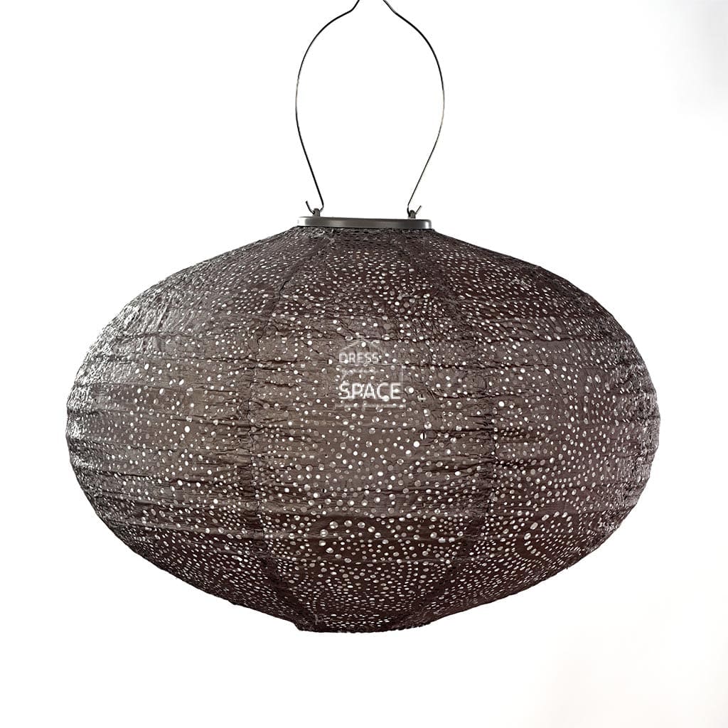 Mosaic Oval 40 - Taupe Warm Solar Lantern Outdoor Lighting Lumiz