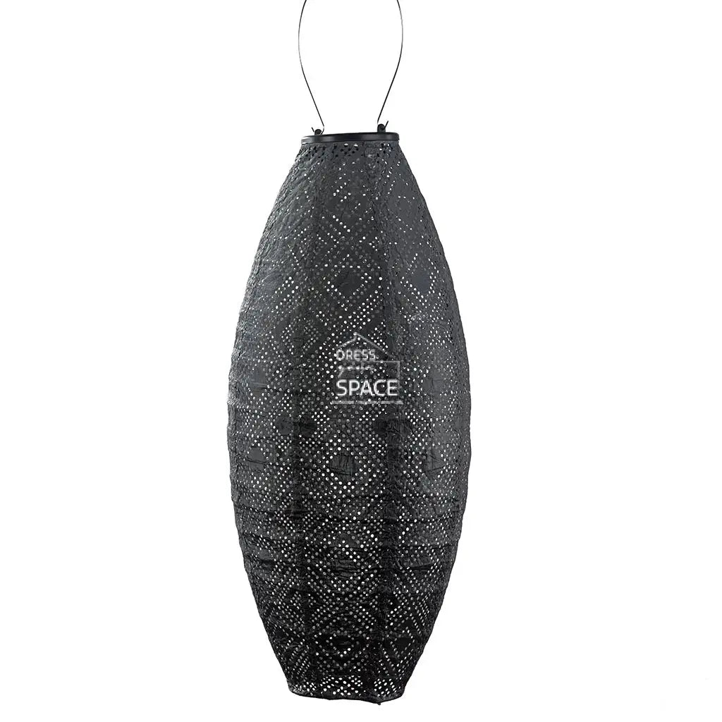 Mosaic Long Oval 20 - Dark Grey Solar Lantern Outdoor Lighting Lumiz