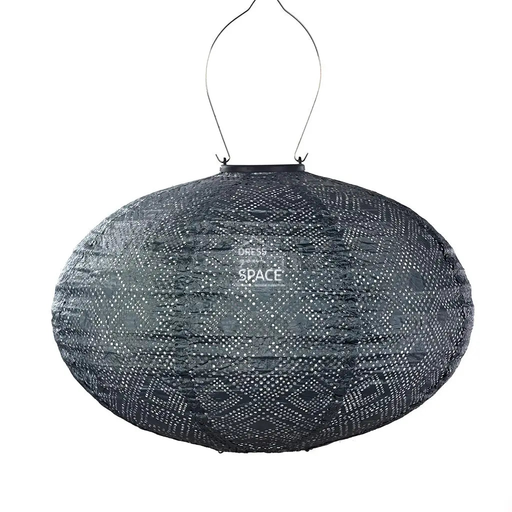 Mosaic Oval 40 - Grey Blue Solar Lantern Outdoor Lighting Lumiz
