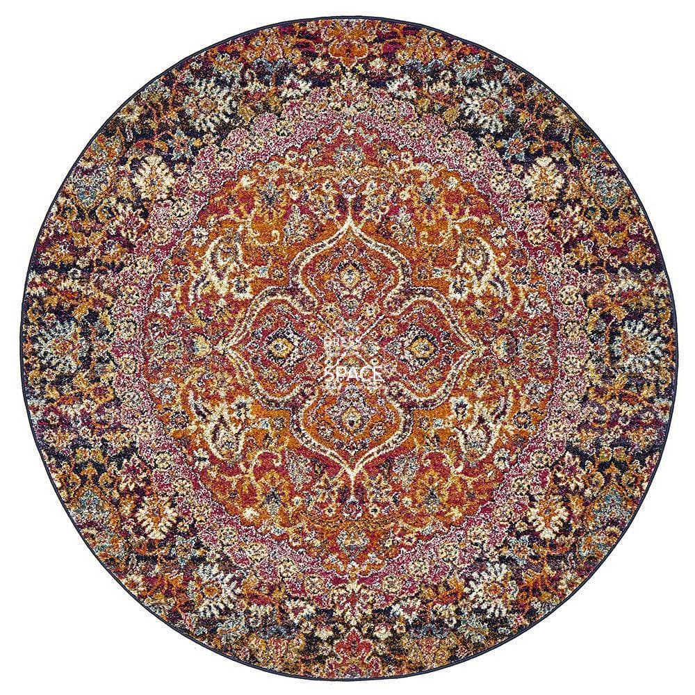 Museum Preston Multi Coloured Round Rug