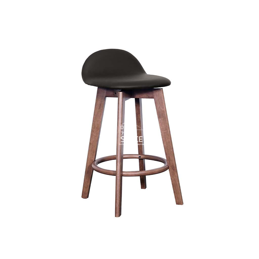 Nadia Counter Stool - Light Walnut Frame / Black PU Seat - Indoor Counter Stool - DYS Indoor