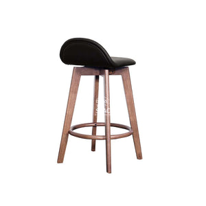 Nadia Counter Stool - Light Walnut Frame / Black PU Seat - Indoor Counter Stool - DYS Indoor