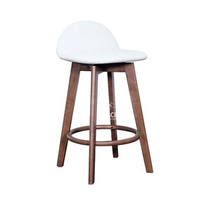 Nadia Counter Stool - Light Walnut Frame / White PU Seat - Indoor Counter Stool - DYS Indoor