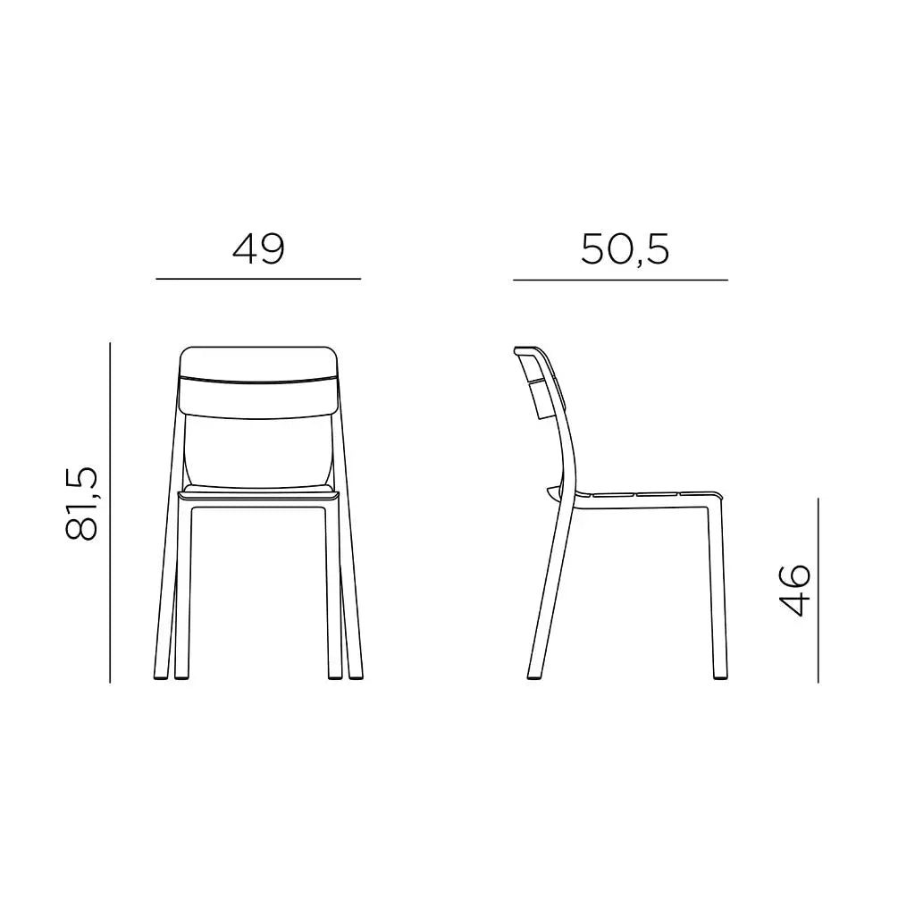 Nardi Cassia Resin Outdoor Armless Chair - Borgogna - PRE-ORDER FOR LATE JANUARY 2026 DELIVERY - Outdoor Chair - Nardi