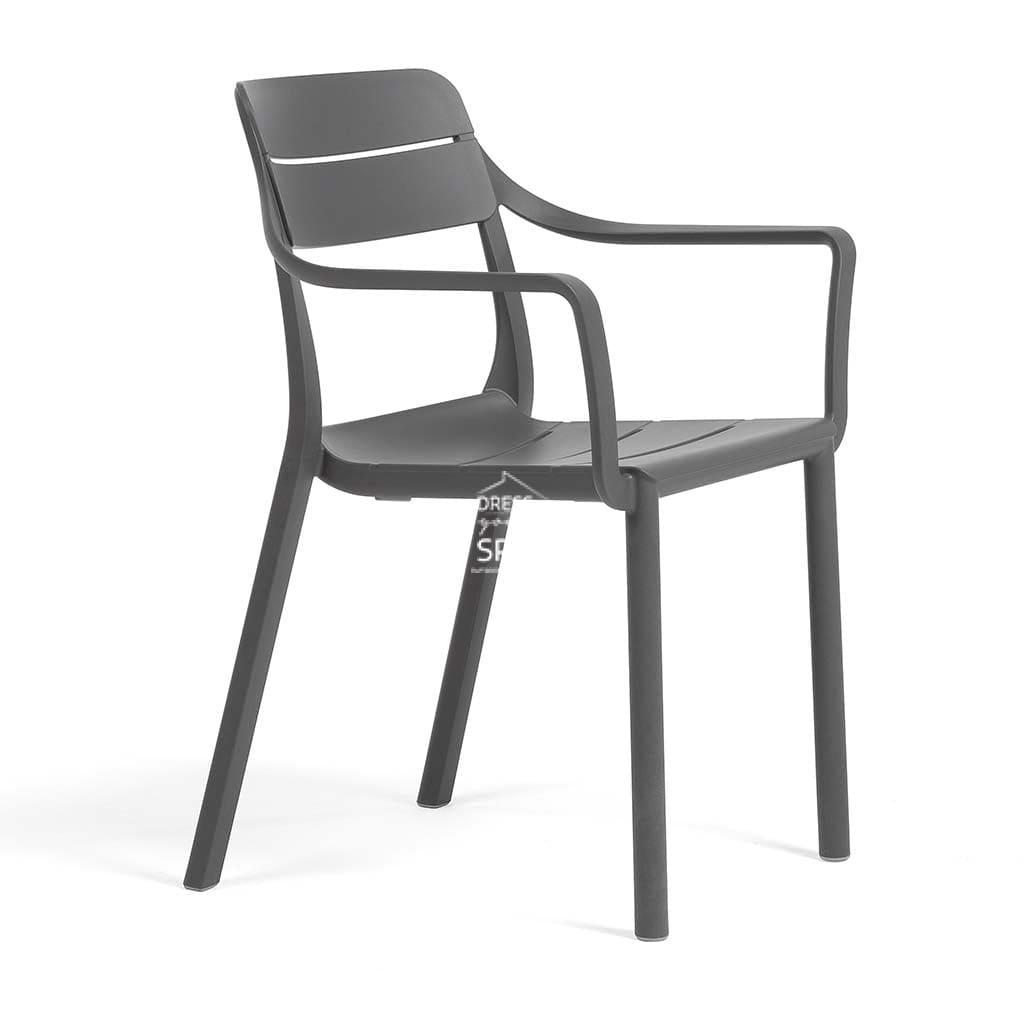 Nardi Cassia Resin Outdoor Dining Chair - Basalto - PRE-ORDER FOR LATE JANUARY 2026 DELIVERY - Outdoor Chair - Nardi