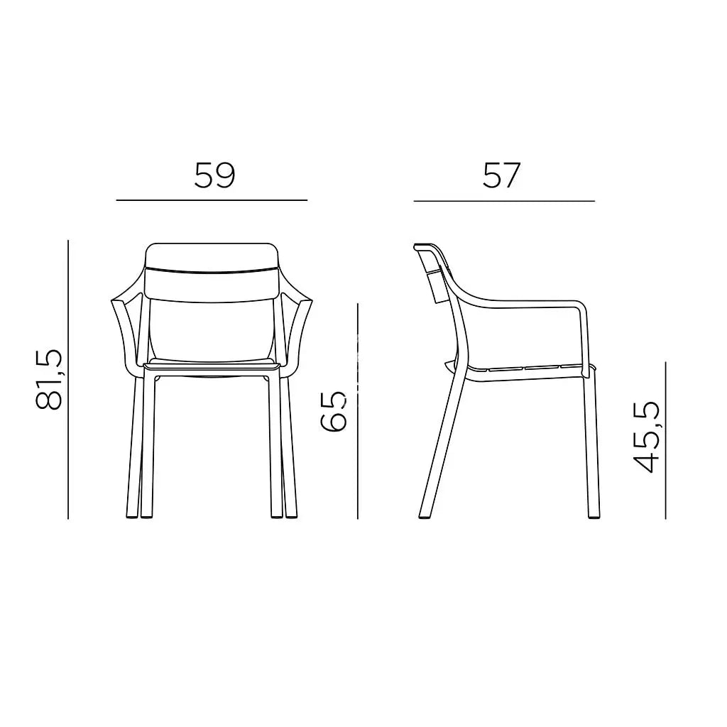 Nardi Cassia Resin Outdoor Dining Chair - Borgogna - PRE-ORDER FOR LATE JANUARY 2026 DELIVERY - Outdoor Chair - Nardi