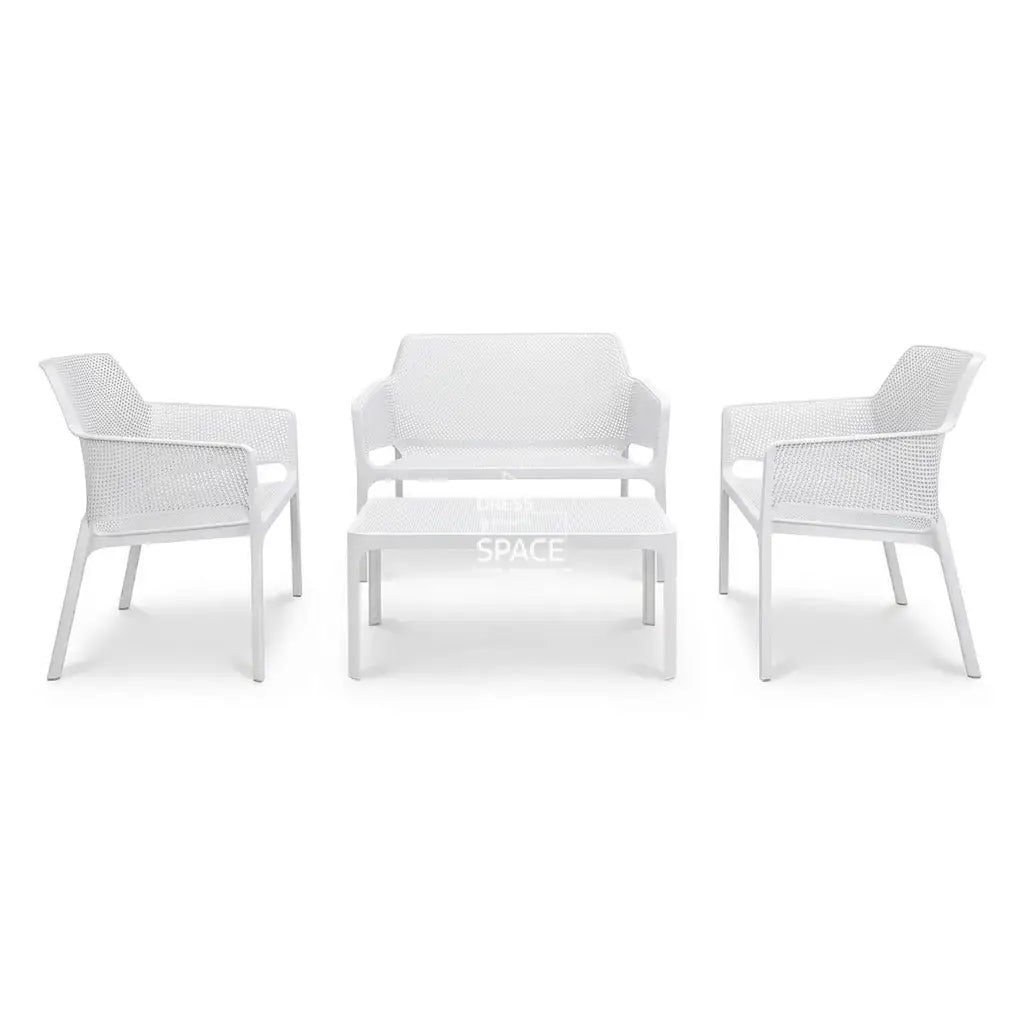 Nardi Net Relax 4 or 7 Piece Lounge Set - Bianco (White) - Outdoor Lounge Set - Nardi