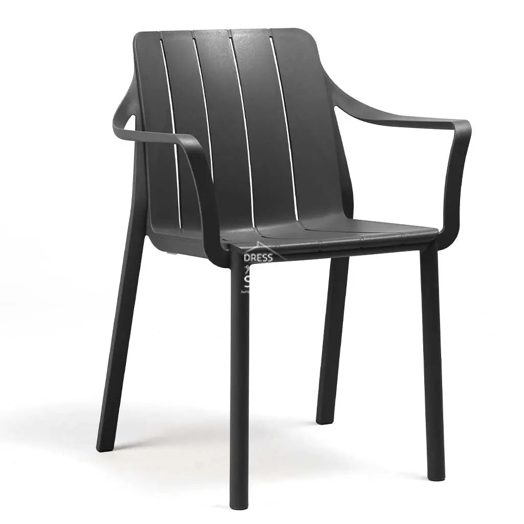 Nardi Rio Aluminium Top Extension Table with Tiberina Arm Chairs 7 9 or 11 piece Dining Setting - Anthracite - Outdoor Dining Set - Nardi
