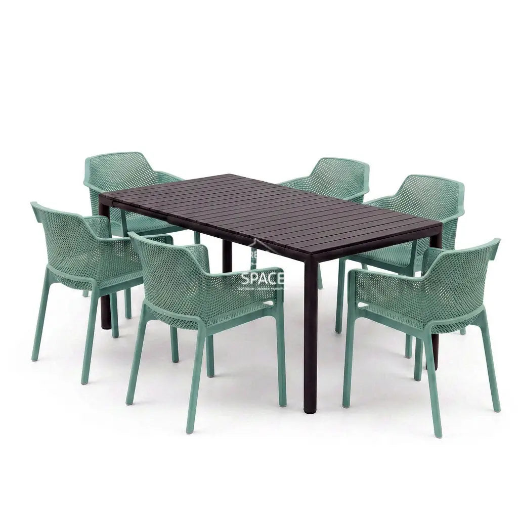 Nardi Tevere Anthracite Ext. & Net Salice (Jade) Chairs 7 9 or 11 Piece Set - Outdoor Dining Set - Nardi