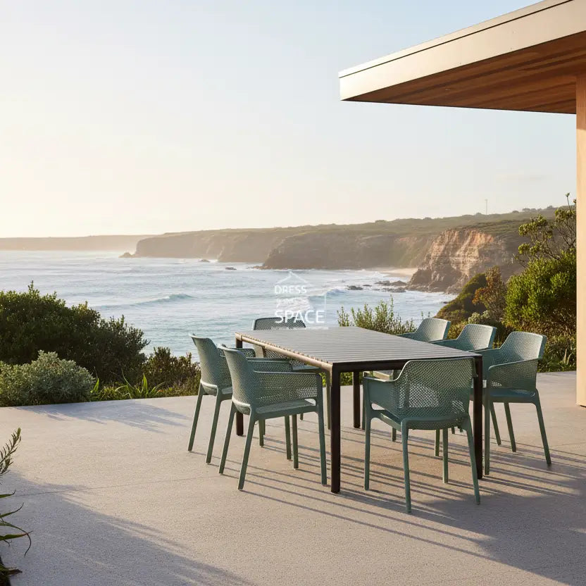 Nardi Tevere Anthracite Ext. & Net Salice (Jade) Chairs 7 9 or 11 Piece Set - Outdoor Dining Set - Nardi