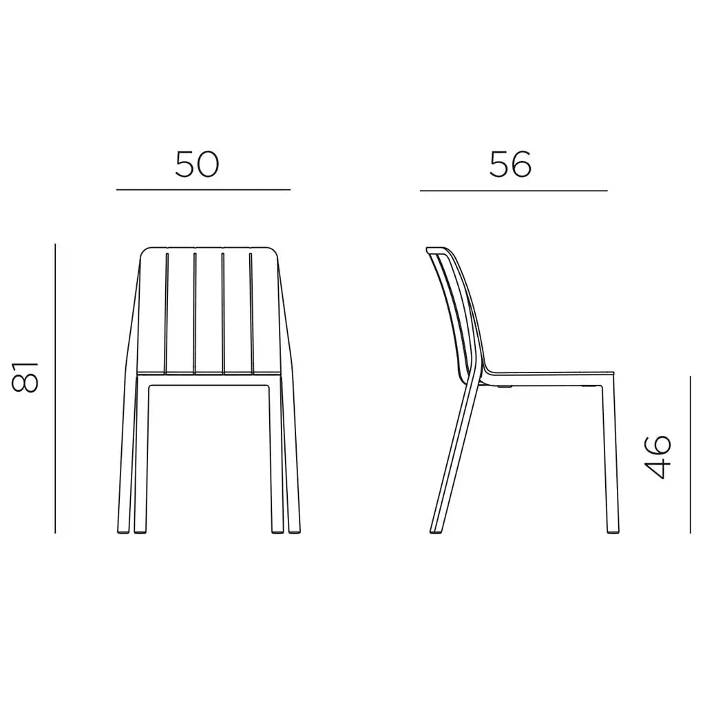 Nardi Tiberina Resin Outdoor Armless Chair - Anthracite - PRE-ORDER FOR LATE JANUARY DELIVERY - Outdoor Chair - Nardi