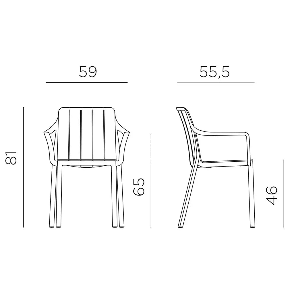 Nardi Tiberina Resin Outdoor Dining Chair - Corda - PRE-ORDER FOR MID-DECEMBER DELIVERY - Outdoor Chair - Nardi