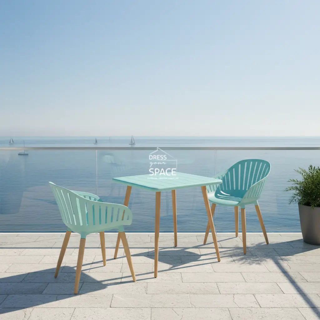 Nassau 3 Piece Bistro Set - Turquoise - Outdoor Balcony Set - Lifestyle Garden