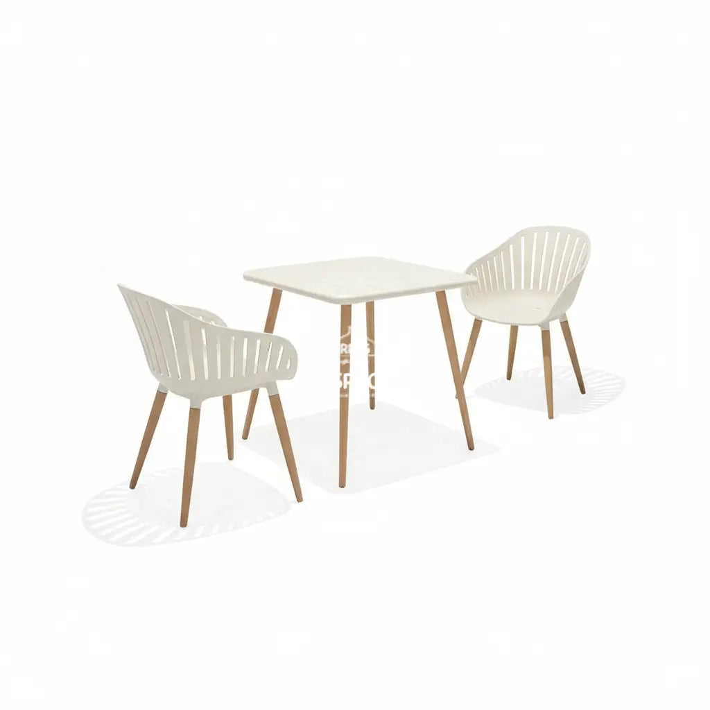Nassau 3 Piece Bistro Set - White Pear - Outdoor Balcony Set - Lifestyle Garden