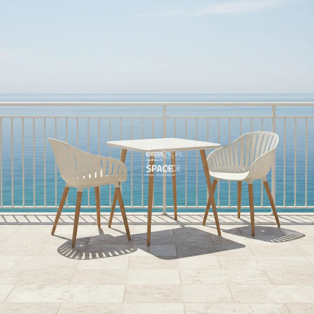 Nassau 3 Piece Bistro Set - White Pear - Outdoor Balcony Set - Lifestyle Garden
