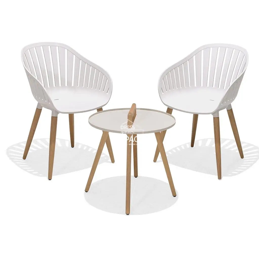 Nassau 3 Piece Set - White Pear - Outdoor Balcony Set - Lifestyle Garden