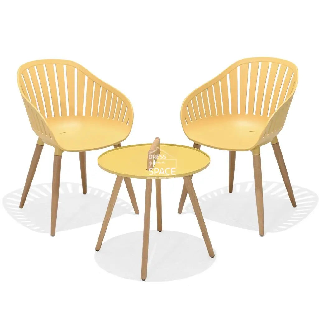 Nassau 3 Piece Set - Yellow Lemon - Outdoor Balcony Set - Lifestyle Garden