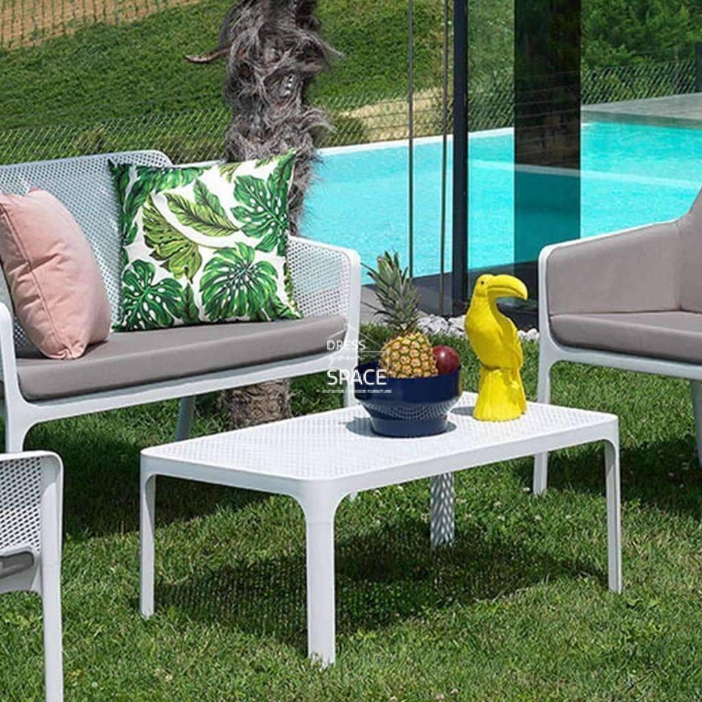 Net Coffee Table - White - Outdoor Coffee Table - Nardi