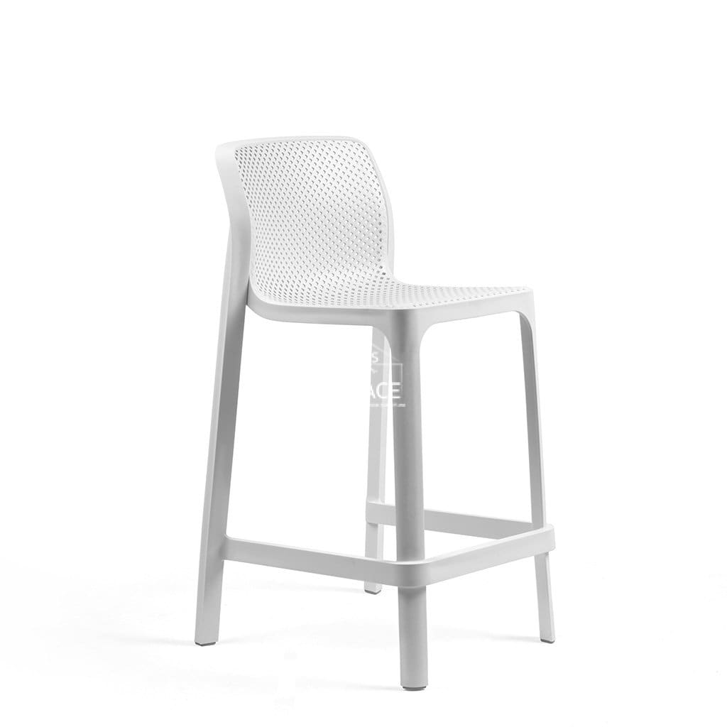 Net Mini Counter Stool - Bianco - Outdoor Bar Stool - Nardi