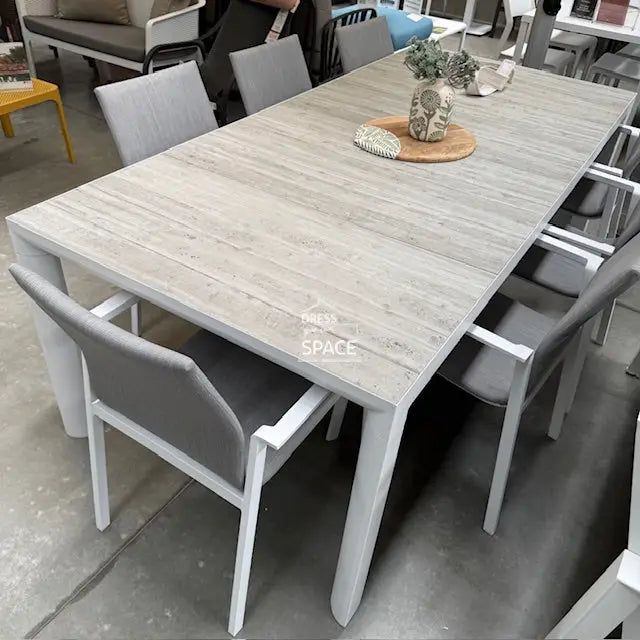 Bronte & New York Ceramic Dining Set - 9 Piece - Outdoor Dining Set - DYS Outdoor