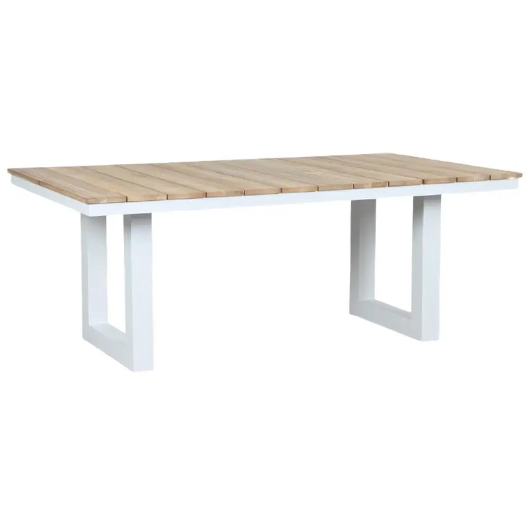 Nordic Teak & Aluminium Table - White - Outdoor Table - DYS Outdoor