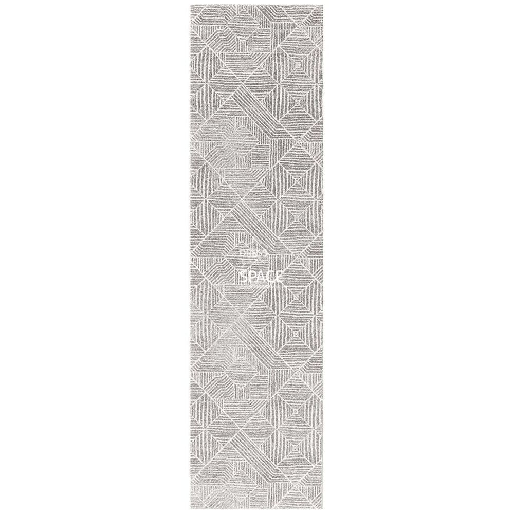 Oasis Kenza Contemporary Silver Runner Rug - Indoor Hallway Runner - Rug Culture