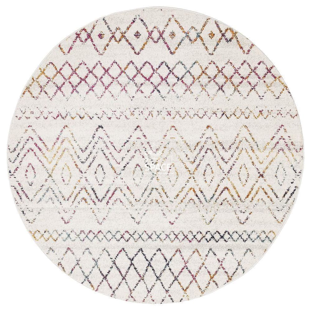 Oasis Nadia Multi Rustic Tribal Round Rug - Indoor Round Rug - Rug Culture