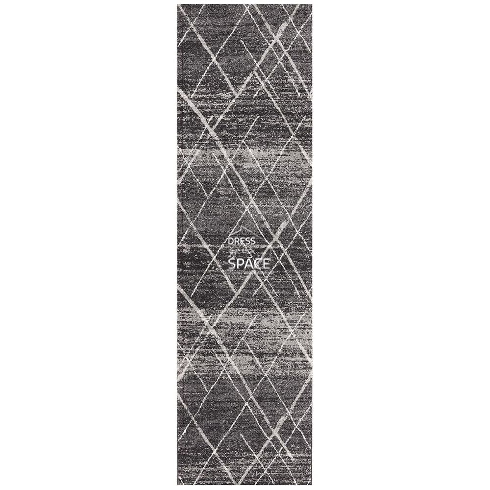 Oasis Noah Charcoal Contemporary Runner Rug - Indoor Hallway Runner - Rug Culture