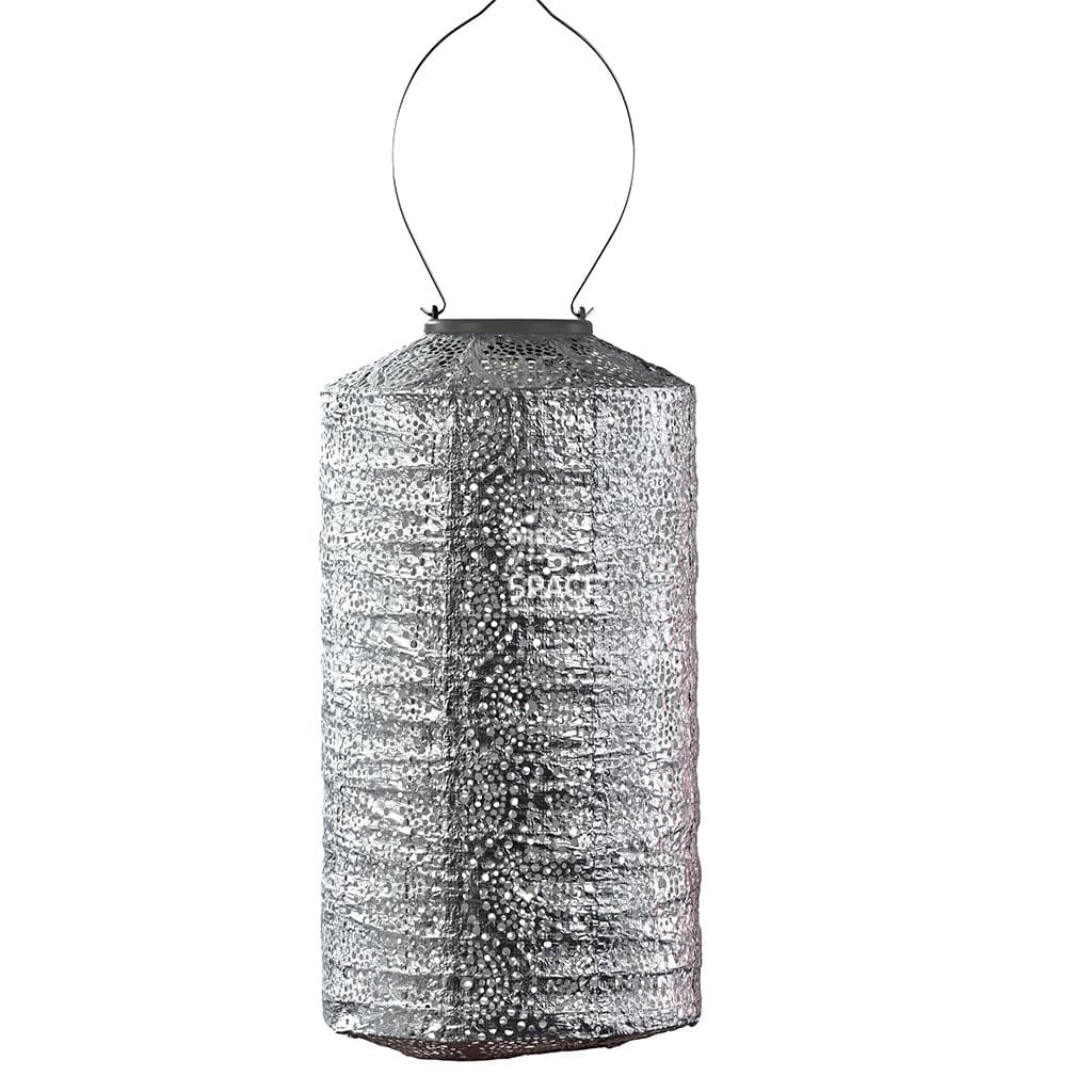 Occult Cylinder 18 - Silver Solar Lantern Outdoor Lighting Lumiz