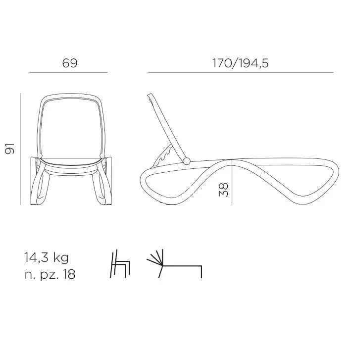 Omega Pool Lounger - Taupe - PRE-ORDER FOR DECEMBER DELIVERY. - Outdoor Sunlounger - Nardi