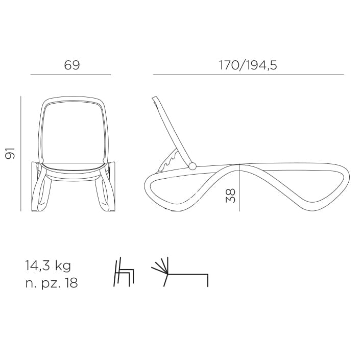 Omega Pool Lounger - White - PRE-ORDER FOR DECEMBER DELIVERY. - Outdoor Sunlounger - Nardi