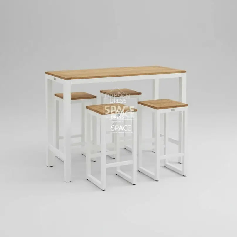 Oslo 5 Piece Bar Setting - Shell White - Outdoor Bar Set - DYS Outdoor