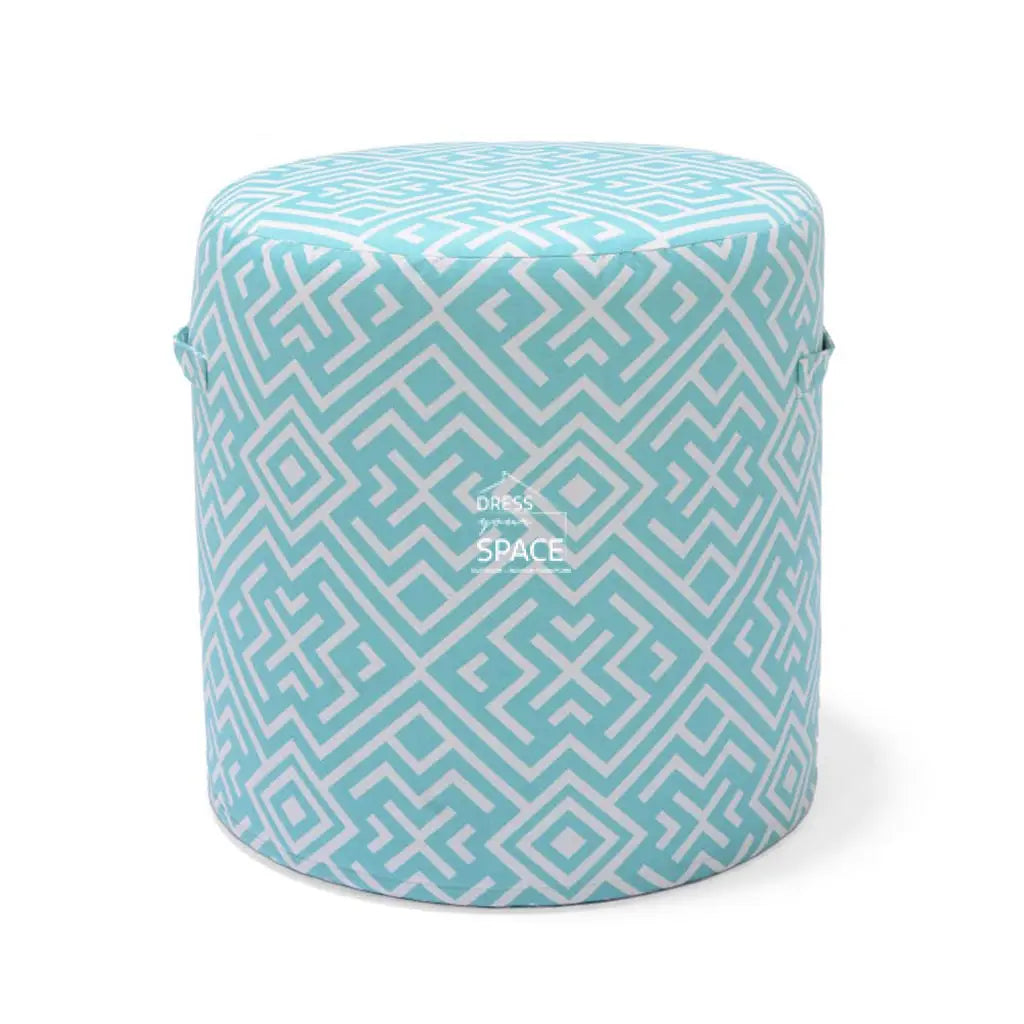 Ottoman Stool - Turquoise Ethnic