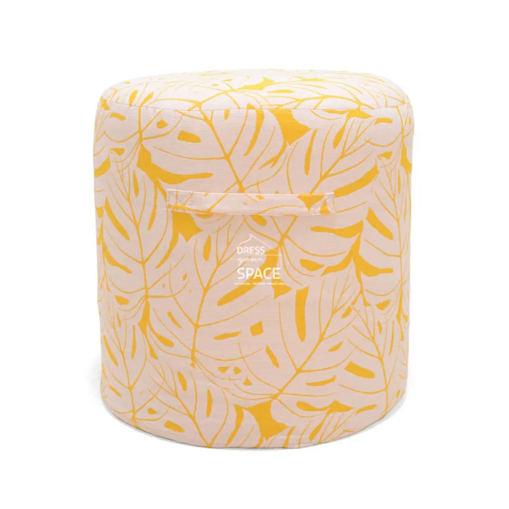 Ottoman Stool - Yellow Leaves - Ottomans - Lifestyle Garden
